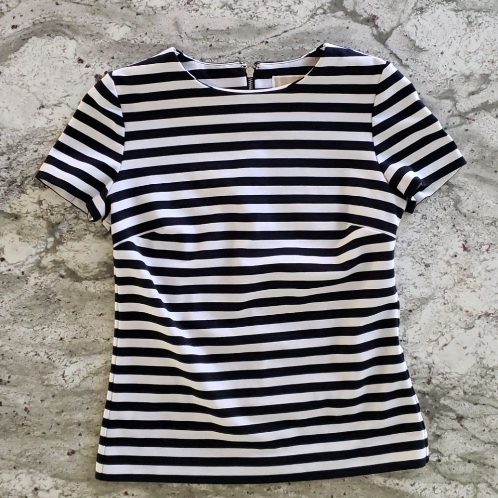 Michael Kors Fitted Zipper Back Shirt Top